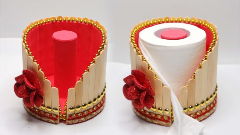5 kreative Ideen für ein Tissue-Roll-Dispenser aus Eisstielen selbstgemacht