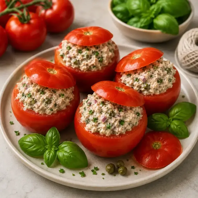 Gefüllte Tomaten mit Thunfisch: Ein frischer, eleganter Genuss